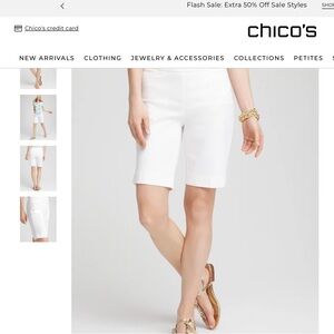Chico's Classic White Bermuda Shorts
